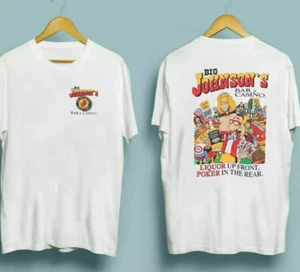Camisa de póker en la parte trasera Big Johnson 1992 vintage licor por delante - Imagen 1 de 1