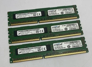 12GB (3 x 4GB) Micron MT18KSF51272AZ-1G6K1ZE PC3L-12800E DDR3 ECC Server Memory - Picture 1 of 4