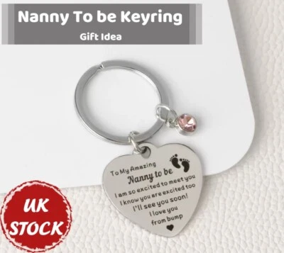 Nanny To Be  - Family Nan Key Chain Key Ring Keyring Pendant Charm  Gift Idea - Image 1 of 2