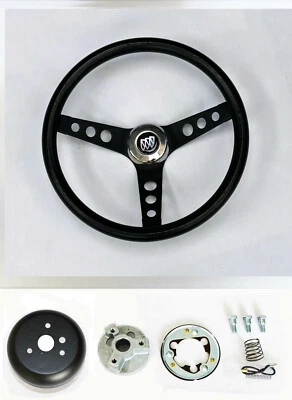 1969-1993 Buick Riviera Skylark Gran Sport 13 1/4 classic black steering wheel - Image 1 of 4
