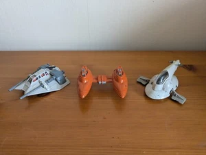 Vintage Star Wars Die Cast Snow Speeder, Twin Pod Cloud Car & Slave1 Kenner 1980 - Picture 1 of 7