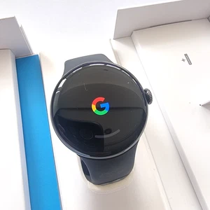 Google Pixel Watch 2 41mm ✔ BT WiFi Black Case Black Silicone Strap • GA05029-GB - Picture 1 of 8