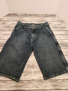 Boys Wrangler Carpenter Denim Shorts Size 16 Regular Dark Wash Adjustable waist - Picture 1 of 9