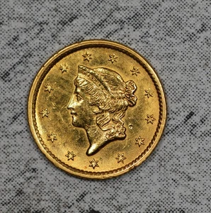 1854-P Type 1  Liberty Head Gold Dollar Nice Coin! #EQV $1 - Picture 1 of 2