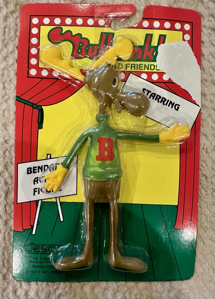 Rocky & Bullwinkle (1991) Jesco Moose Bendable Rubber 7-Inch Toy Figure