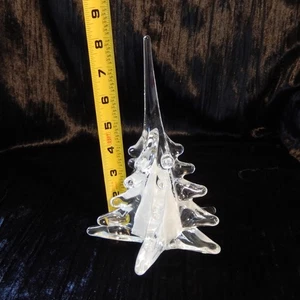 8 Zoll handsignierter MARCOLIN Schweden Konstglas WEISS gefasst Kunstglas Weihnachtsbaum - Bild 1 von 6