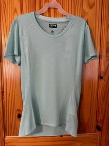 Ladies Adidas Activewear Athletic Running Tennis Breathable Aqua Top Sz XS - Picture 1 of 3