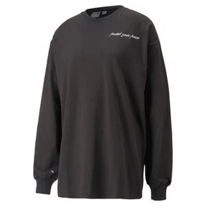 PUMA L. London X Crew Neck Long Sleeve Pullover Shirt Mens Black Casual Tops 539 - Picture 1 of 2