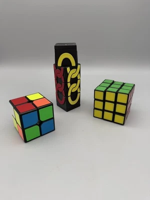 Rubik's Cube  Mini Puzzle Cube 2x2 Rubiks 3x3 Cube Lot Of 3 Bundle - Image 1 of 2