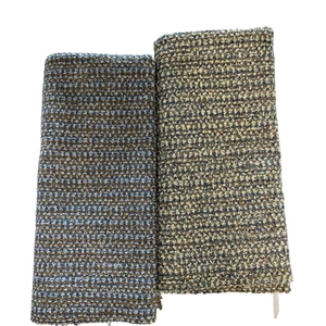 2 Fabric Samples Stark Heavy Weave Tweed Blue Gold Colorways 24"x26" - Picture 1 of 3