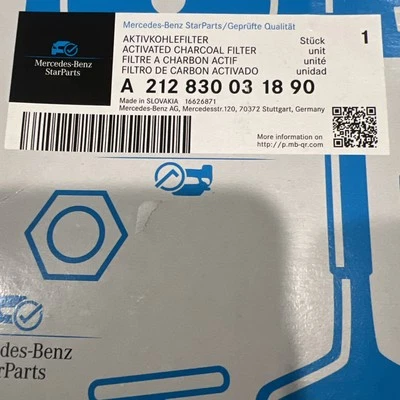 Juego de 2 filtros de carbón activado Mercedes Benz OEM A 212 830 03 18 90 Foto 1 de 3