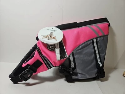 Vivaglory Dog Life Vest - Pink & Grey Sz. Medium Life Jacket for Dogs Brand New  - Image 1 of 4