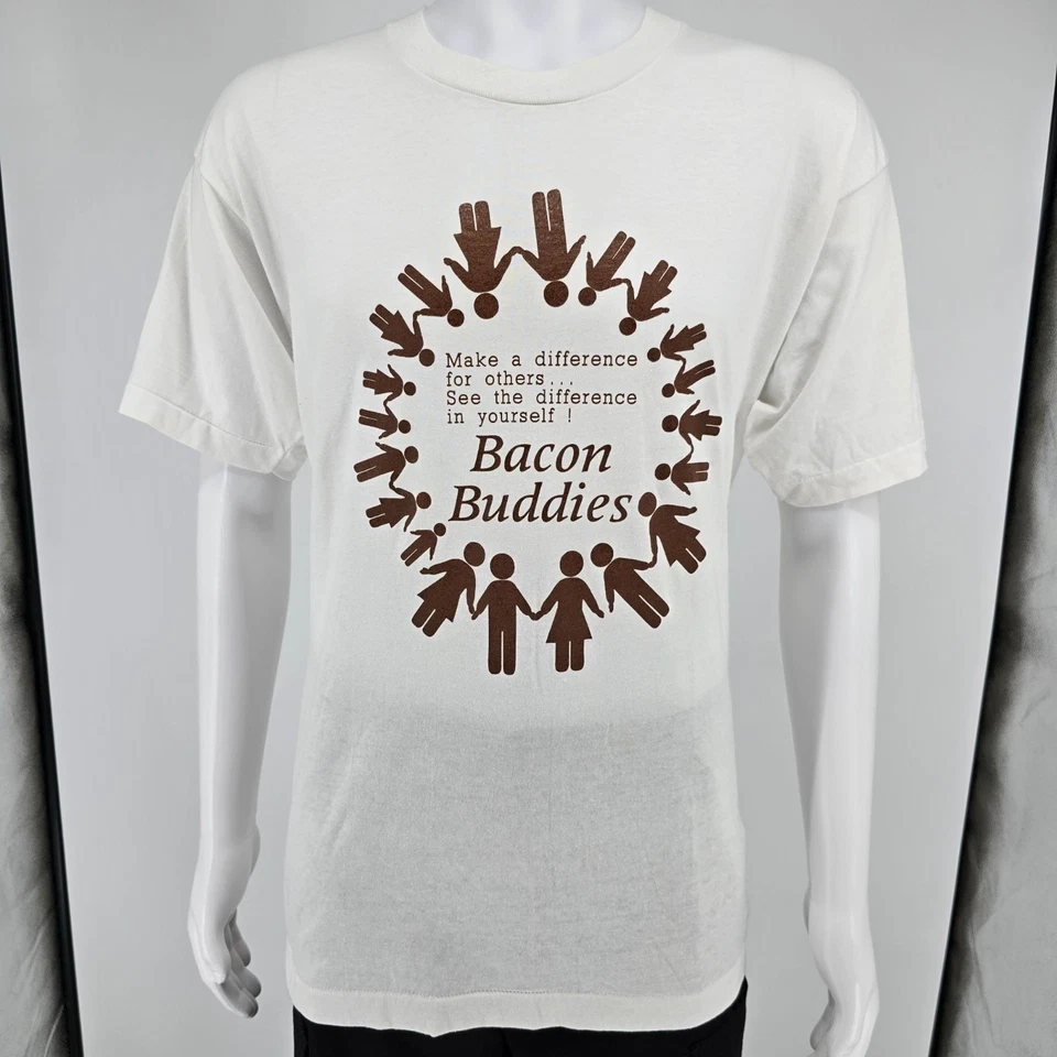 Vintage 1990s Robert Bacon High School Saint Bernard OH Bacon Buddies T-Shirt-XL - Image 1 of 4