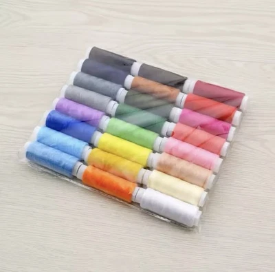 24 Colour Spools Finest Quality Sewing All Purpose 100% Pure Cotton Thread Reel - Image 1 of 4