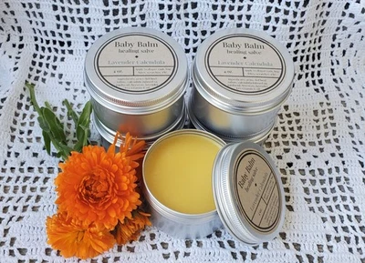 Calendula Lavender Baby Balm - Diaper Rash, Excema, Bug Bites, Skin Care 4 oz. - Image 1 of 3