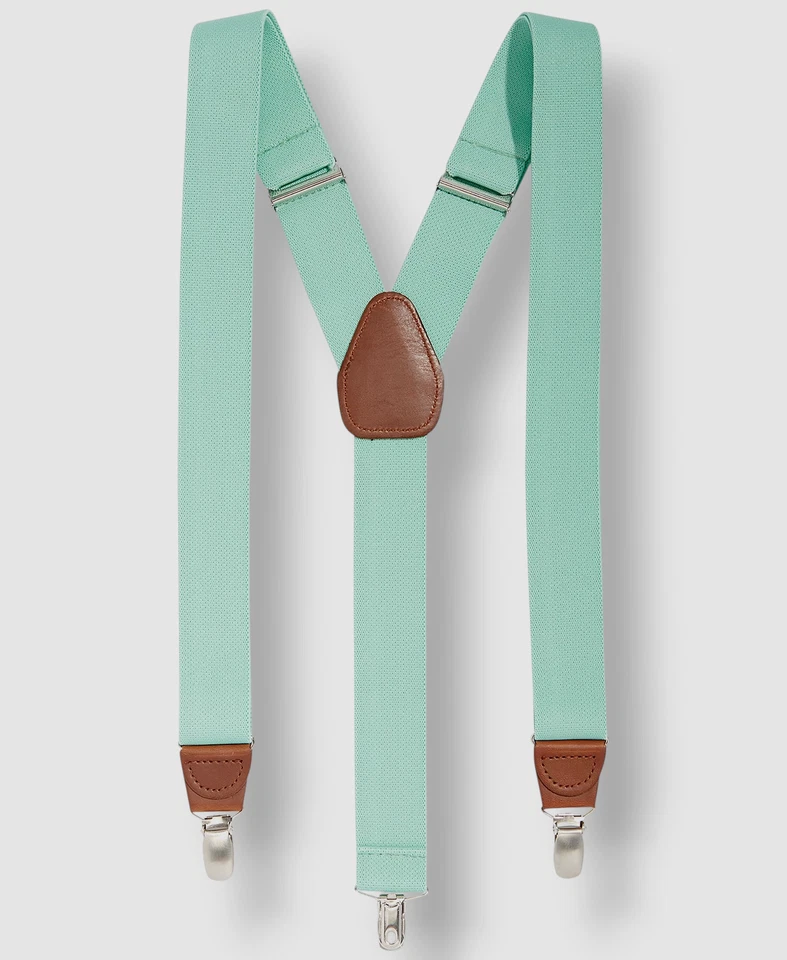 Suspensórios masculinos de metal elástico sólido verde para sala de tacos - Imagem 1 de 1