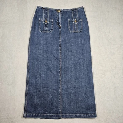 Falda vaquera descolorida Glory para mujer 8 bolsillos largos ventilados Y2K elástica occidental Foto 1 de 4