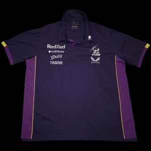 Melbourne Storm x Castore NRL Mens Media Embroided Logo Polo Shirt Size 2XL - Foto 1 di 13