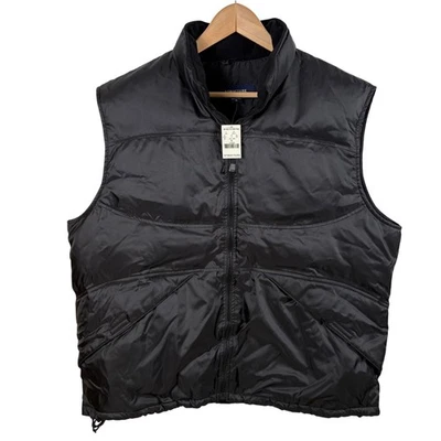 NWT Men's Down Puffer Vest Size XL Black Full-Zip Padded Gilet Layering - Image 1 of 4