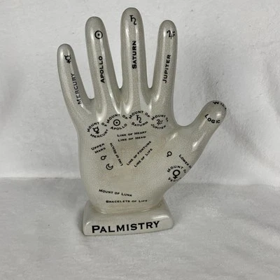 复古陶瓷棕榈学手读财富装饰雕塑 12.25 英寸 — 第 1/4 张图片