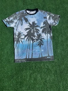Vintage Y2K Palm Tree surfer AOP Tee Shirt Large  - Picture 1 of 5