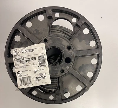 [500 ft] Southwire THHN 6 AWG STR Copper SIM Black 600V 20493344 - Image 1 of 4