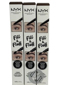 3 New NYX Fill & Fluff Ash Brown Eyebrow Pomade Pencil - Picture 1 of 6