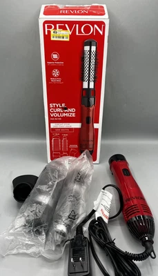 Revlon 1200W Estilo Kit Aire Caliente Estilo, Rizar y Volumizar, Juego de 3 Piezas USADO Foto 1 de 4