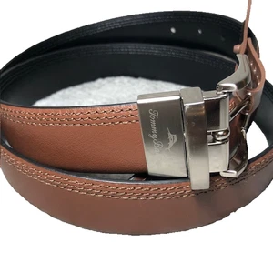 Tommy Bahama Cinturón de Cuero Reversible para Hombres L 38-40 Marrón Negro Nuevo con Etiquetas - Imagen 1 de 8