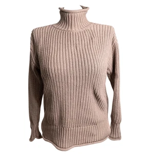 Haven Well Within Womens Rollneck Oarsman Sweater XS Taupe Chunky Knit Oversized - Picture 1 of 6