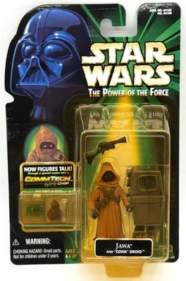 Figura Star Wars JAWA y GONK DROID Poder de la Fuerza 1999 Comm Tech Yellowin Foto 1 de 4
