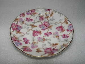 Lefton China PINK und BLAUER CHINTZ handbemalt 2119 NUR ERSATZUNTERTASSE - Bild 1 von 4