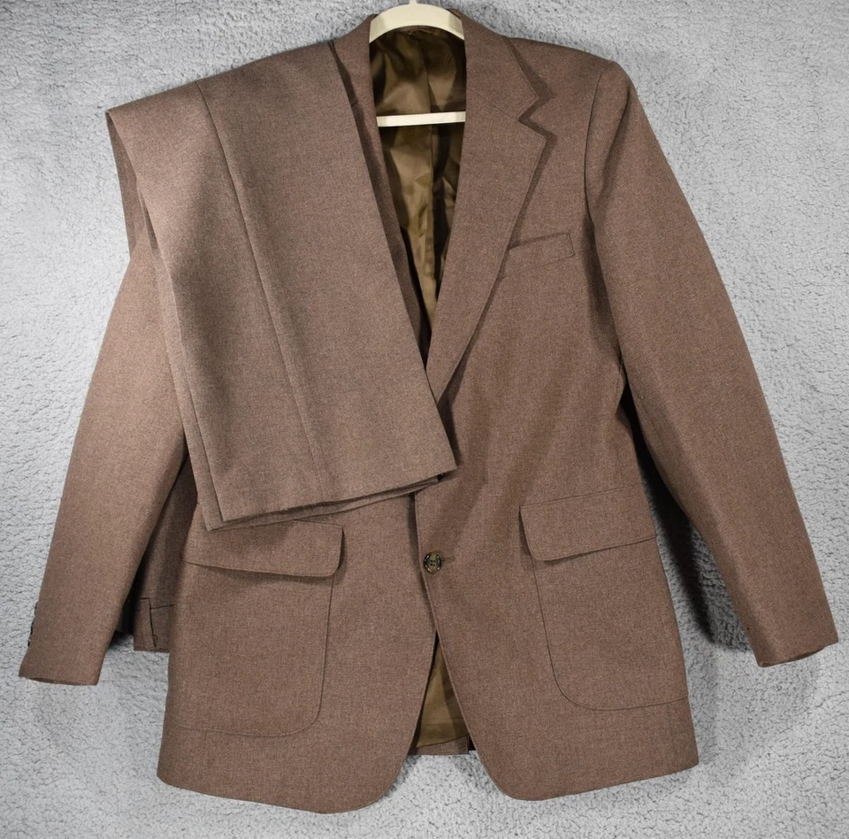 Traje de acción Levi's para hombre vintage STA-PREST dos piezas marrón 40L Foto 1 de 4