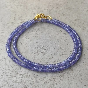 Cadena de tanzanita facetada piedra curativa 925 plata de ley hecha a mano rareza K596 - Imagen 1 de 5