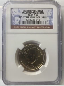 2008 P Van Buren Presidential Dollar NGC MS 67 FDI Circulation Edition - Picture 1 of 2