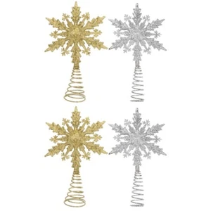 Set of 2 Decorazione Della Stella Superiore Dell'albero Di Legno - Foto 1 di 12