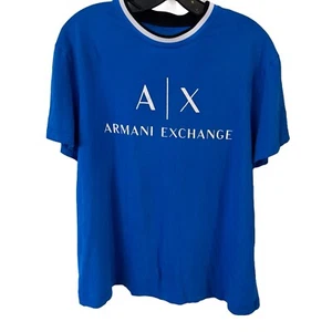 Authentic Armani Exchange Blue Short Sleeve Men's T-Shirt Size XXL - Picture 1 of 10