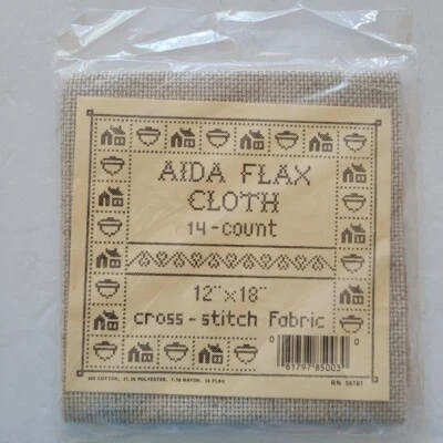 Tela de punto de cruz de tela de lino Aida 14 ct 12" x 18" Foto 1 de 2