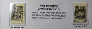 Juego de 2 estampillas de Navidad 1974 10c 35c - Imagen 1 de 1