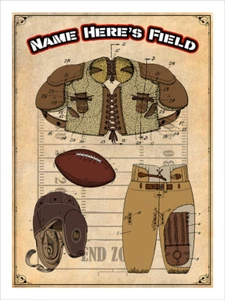 Vintage Football Personalized Art Print, Custom Patent Print Art Drawing Poster - Picture 1 of 7