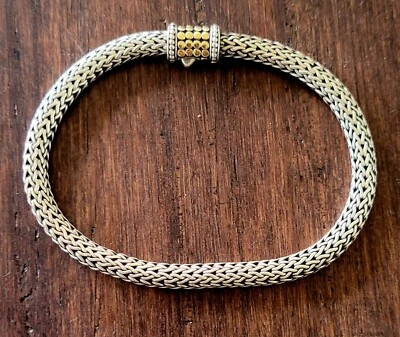 John Hardy 18kt Gold Dot Clasp Bracelet 8" Full Length, 7.5" Wearable NICE! - Image 1 of 2