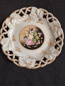 Antike C.T. Tielsch Altwasser Kuchenschüssel TPM Taubenmarke um 1850 Blattwerk - Bild 1 von 7