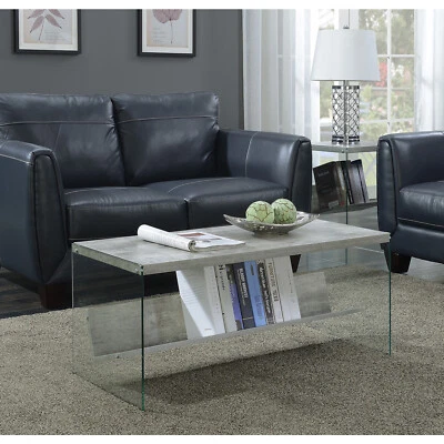 Convenience Concepts Soho Coffee Table Faux Birch/Glass - Image 1 of 4