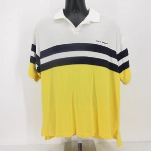 Vintage Polo Sport Shirt Mens Large Colorblock Ribbed Waffle Knit Terrycloth RL - Picture 1 of 5