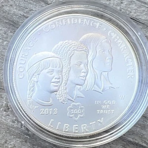 USA 2013-W Liberty Girl Scouts of America Centennial $1 Silver Dollar NC - Picture 1 of 2