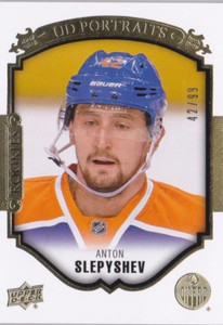 15-16 Upper Deck Anton Slepyshev /99 GOLD UD Portraits Rookie Oilers 2015