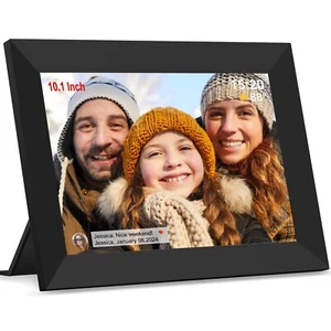 FRAMEO Digital Picture Frame WiFi 10.1 inch Digital Photo Frame Auto-Rotate &... - Picture 1 of 6