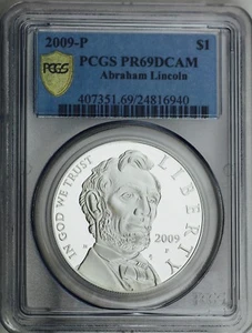 2009P Abraham Lincoln Birth Bicentennial Commemorative Silver Dollar PCGS PR69DC - Picture 1 of 4