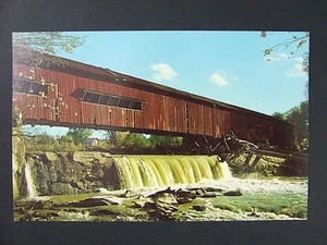 Rockville Indiana Bridgeton überdachte Brücke Big Raccoon Creek Postkarte 1962 - Bild 1 von 2