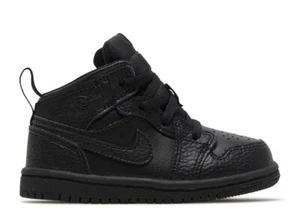 Nike Air Jordan 1 Mid Size 5C Tripple Black TD Toddler 640735 091 New - Picture 1 of 7